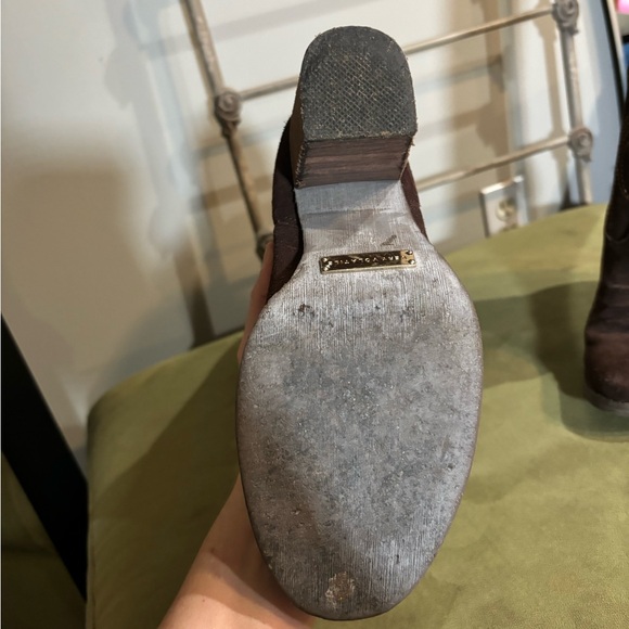 7.5 Womens cowboy knee tall boots very volatile brown brown suede look - Picture 4 of 9